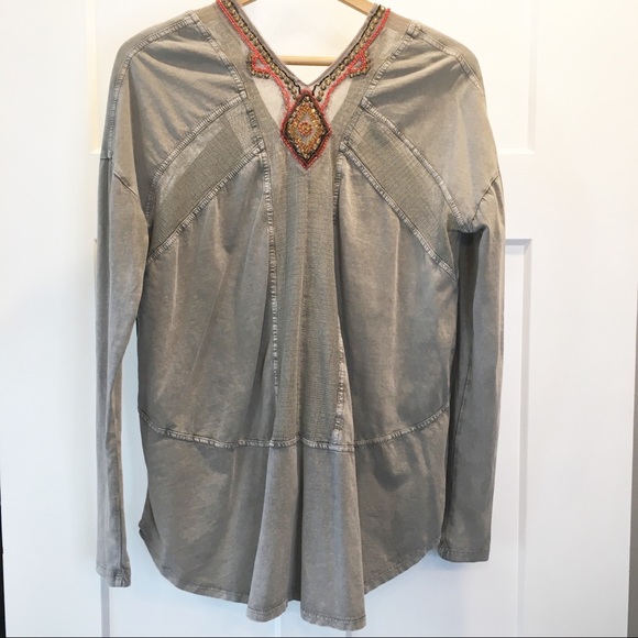 Free People | Beaded Oversized Hi-Low Top - Picture 3 of 8